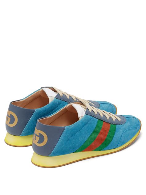 gucci blue suede sneaker|Gucci snake sneakers men.